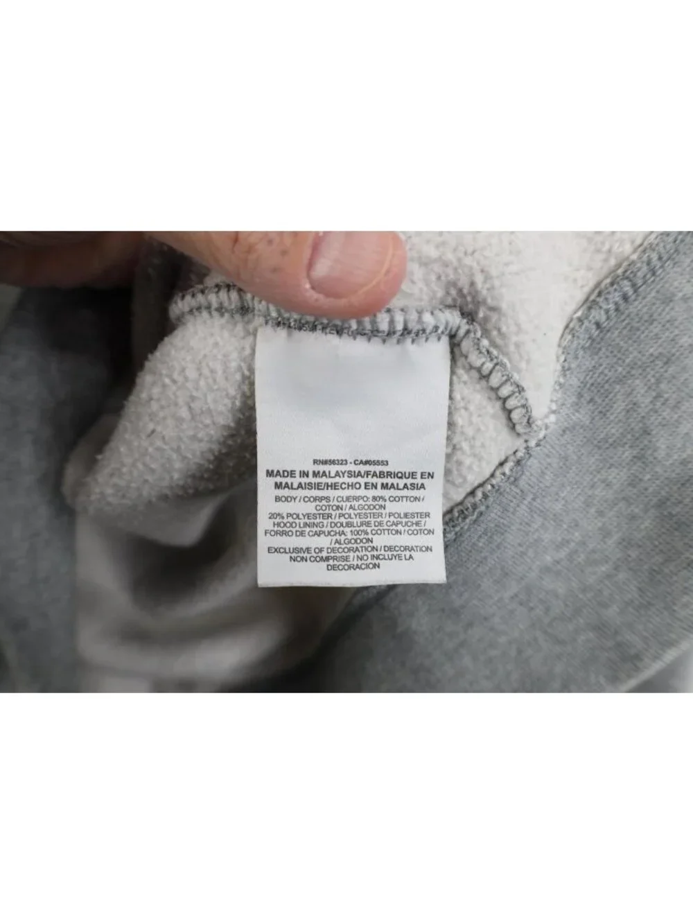 Vtg Y2K Nike Mens Medium Spell Out Block Letter Hoodie Sweatshirt Heather Gray